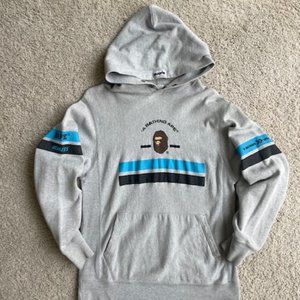 **AUTHENTIC** BAPE Hoodie Pullover Sweatshirt- Gray Mens Small